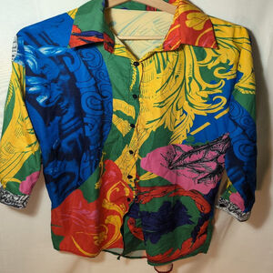 It's Wild, it's Colorful! No tags, no brand. Medium? Long sleeves/long length.